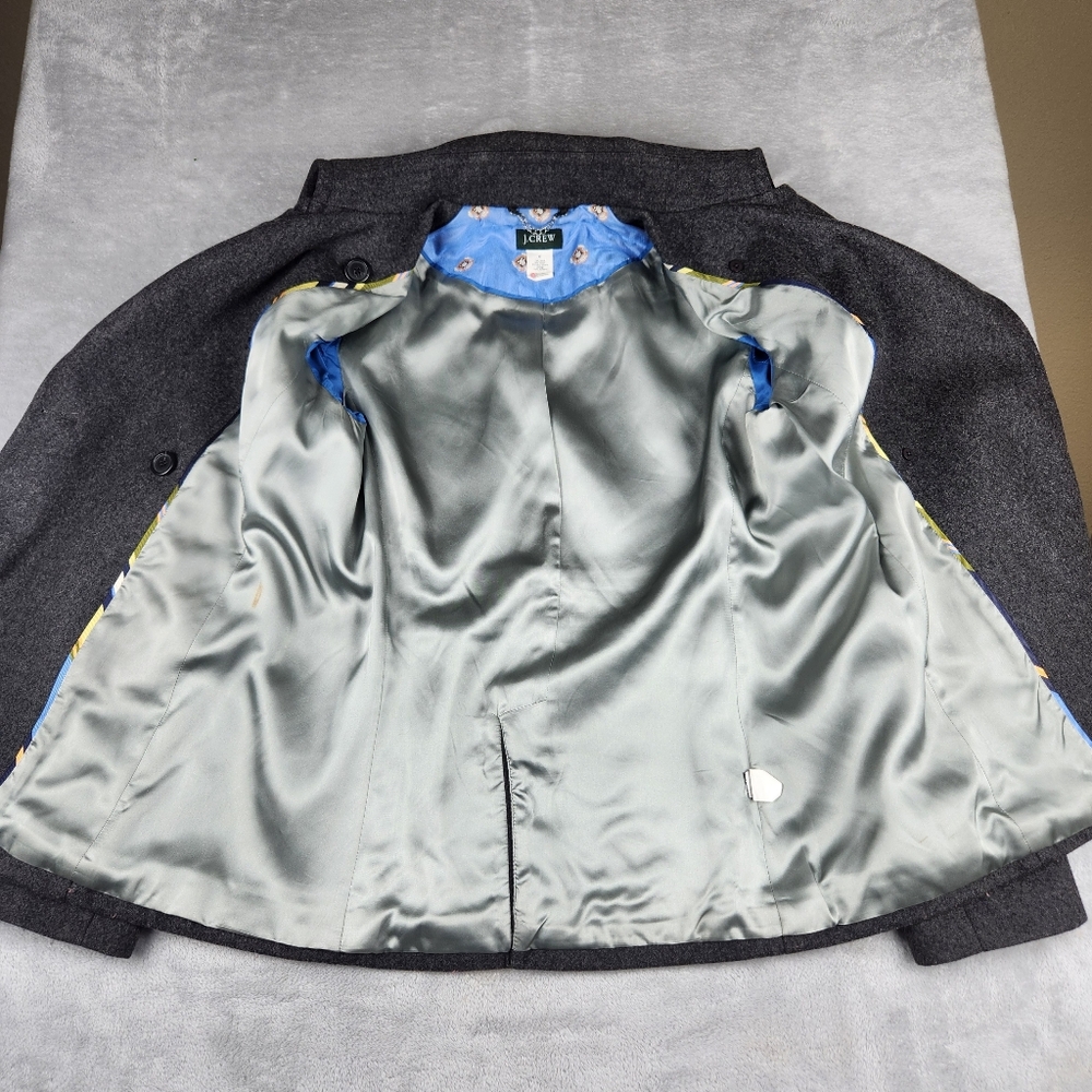 J. Crew Womens Jacket Pea Coat Grey Wool Blend Size M Medium - Picture 8 of 11